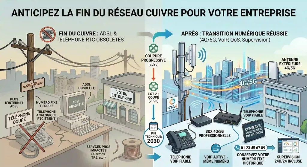 Fin du cuivre et de l'ADSL : quelles alternatives en 2026 ?